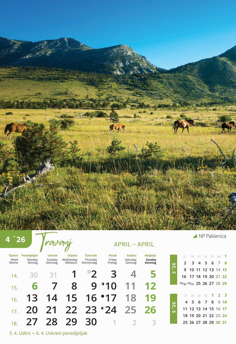 Promotivni zidni kalendar Nacionalni parkovi Hrvatske