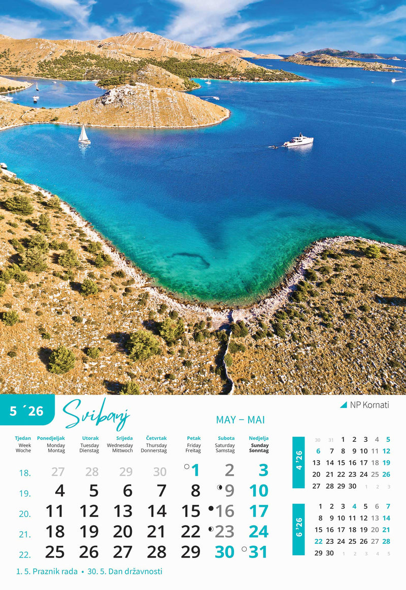 Promotivni zidni kalendar Nacionalni parkovi Hrvatske