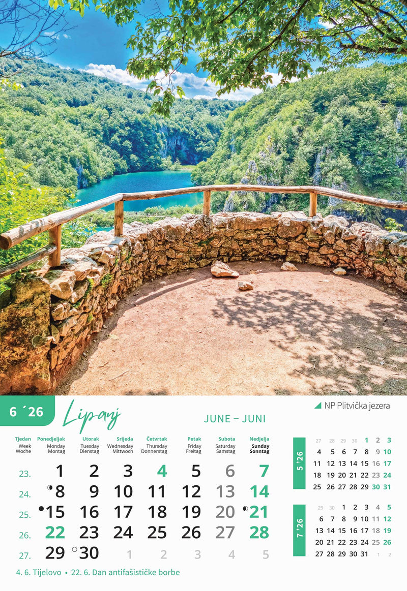 Promotivni zidni kalendar Nacionalni parkovi Hrvatske