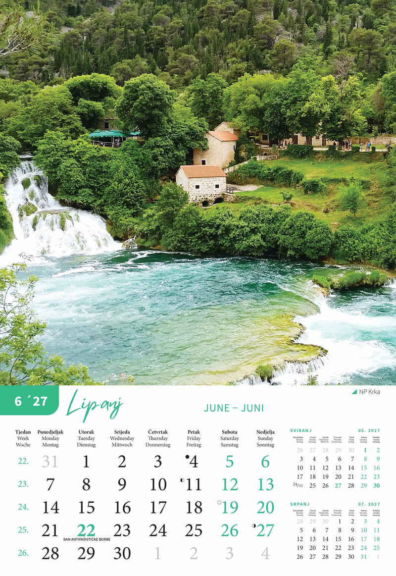 Promotivni zidni kalendar Nacionalni parkovi Hrvatske
