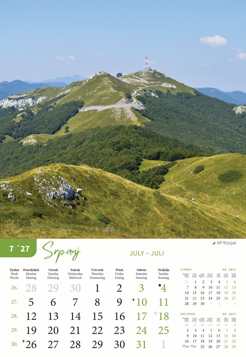Promotivni zidni kalendar Nacionalni parkovi Hrvatske