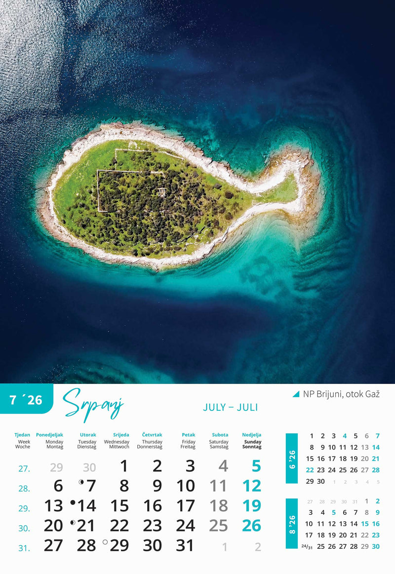 Promotivni zidni kalendar Nacionalni parkovi Hrvatske