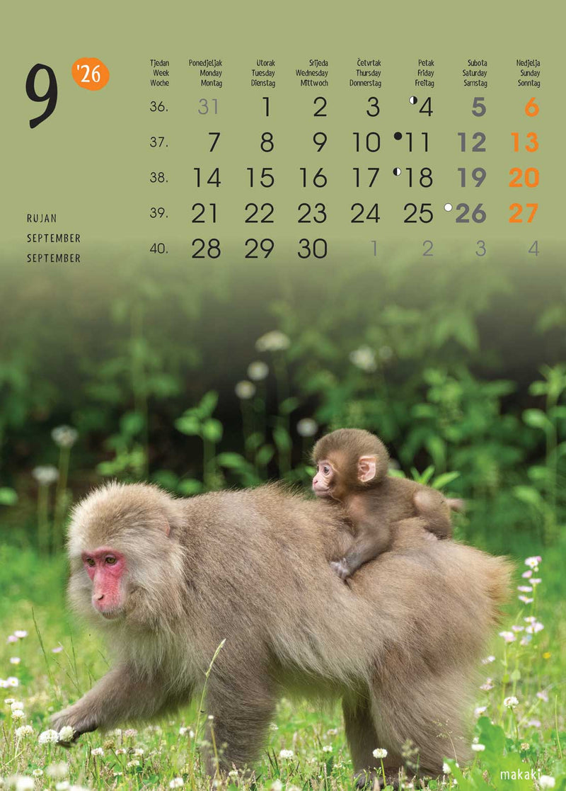 Promotivni zidni kalendar Životinje