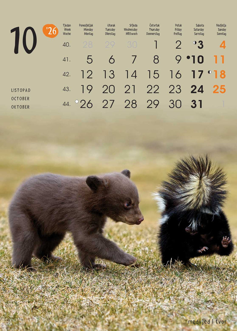 Promotivni zidni kalendar Životinje