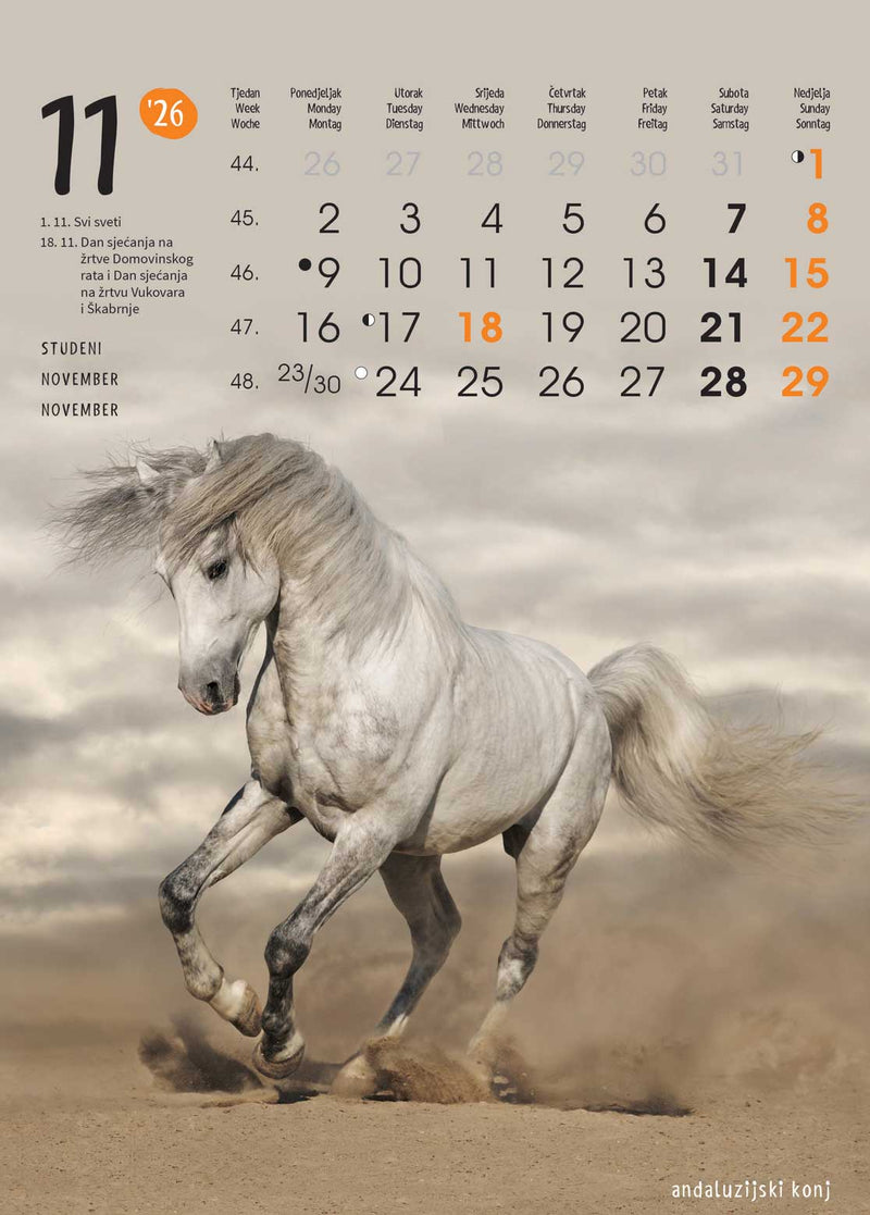 Promotivni zidni kalendar Životinje