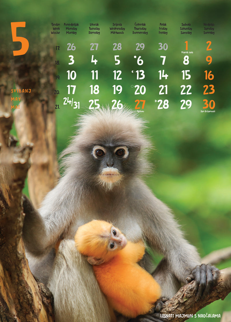 Promotivni zidni kalendar Životinje