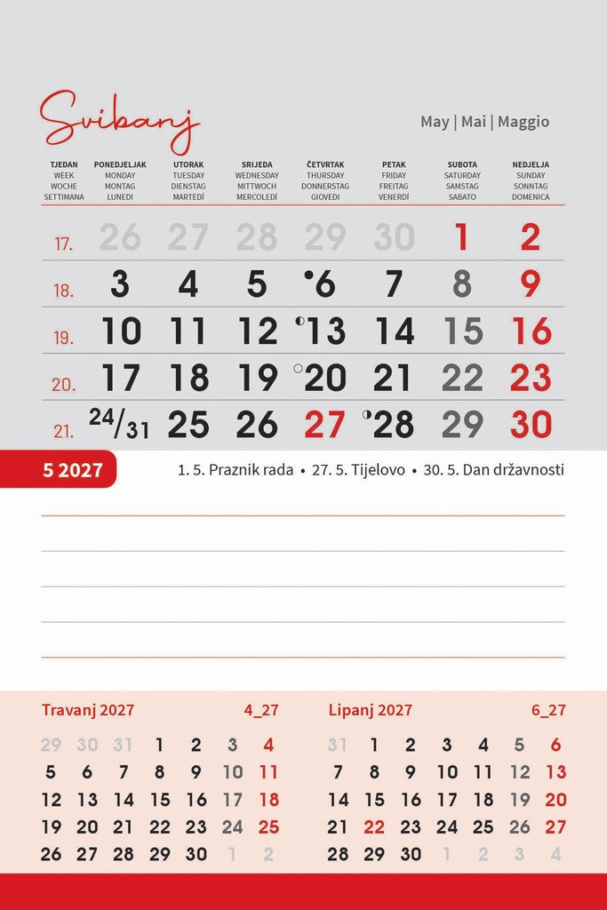 Promotivni stolni kalendar čestitka - vertikalni