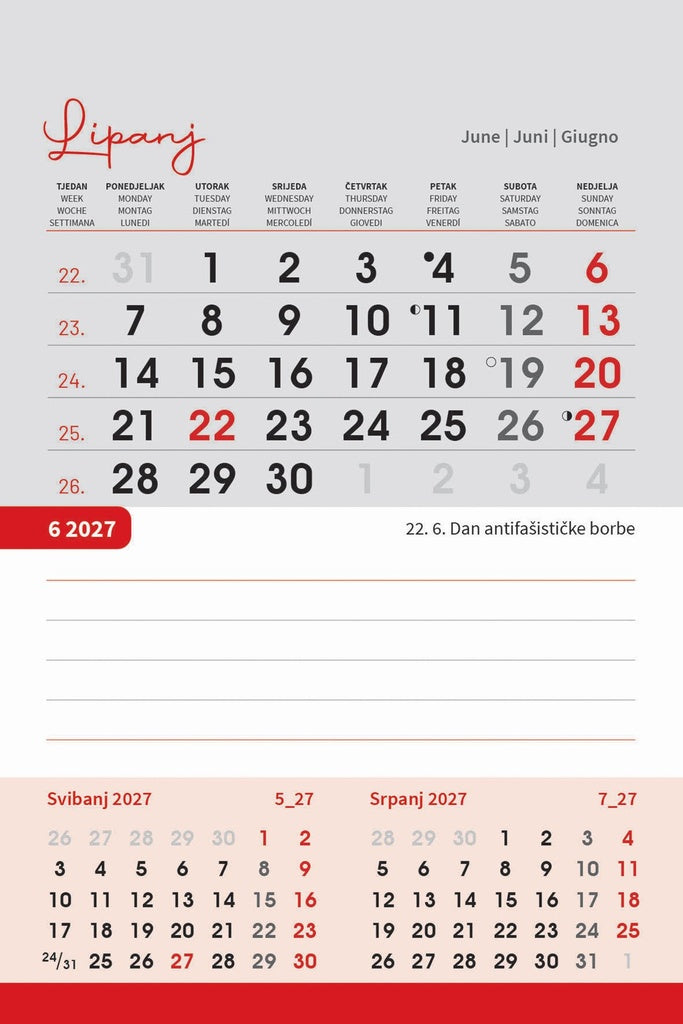 Promotivni stolni kalendar čestitka - vertikalni