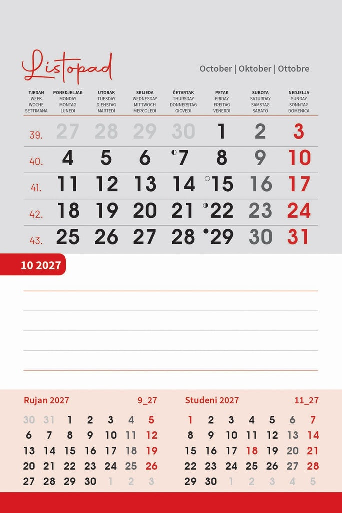 Promotivni stolni kalendar čestitka - vertikalni