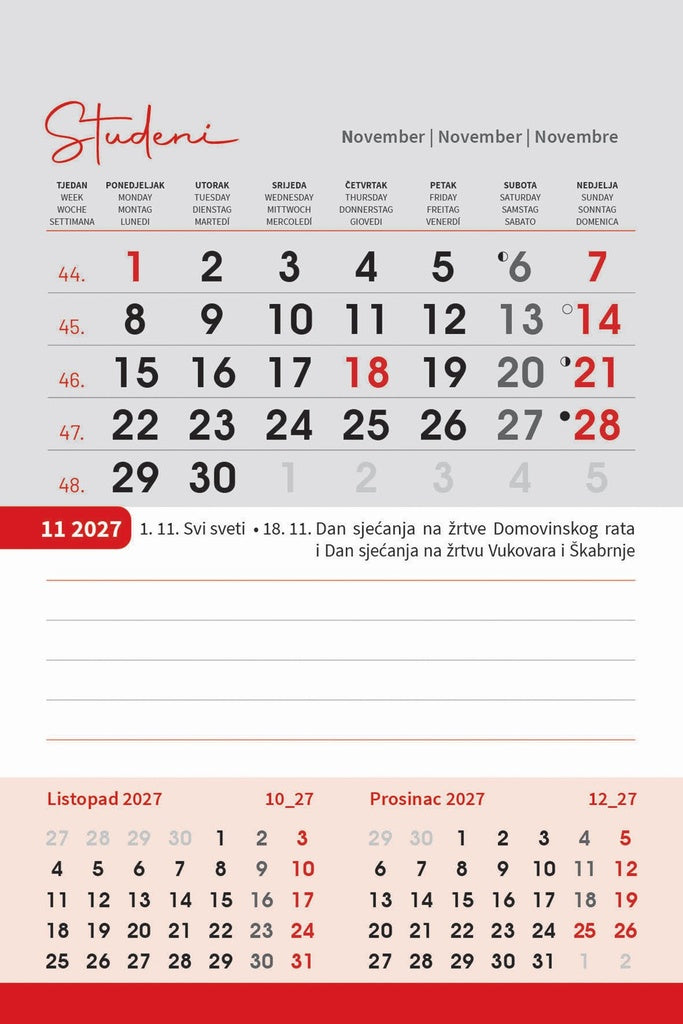 Promotivni stolni kalendar čestitka - vertikalni