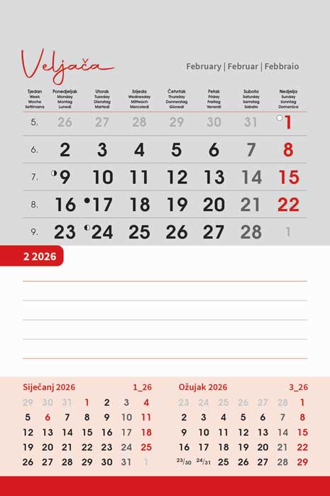 Promotivni stolni kalendar čestitka - vertikalni