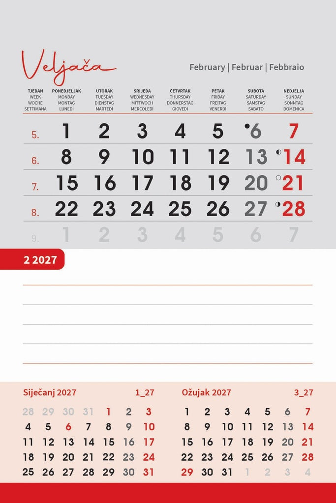 Promotivni stolni kalendar čestitka - vertikalni