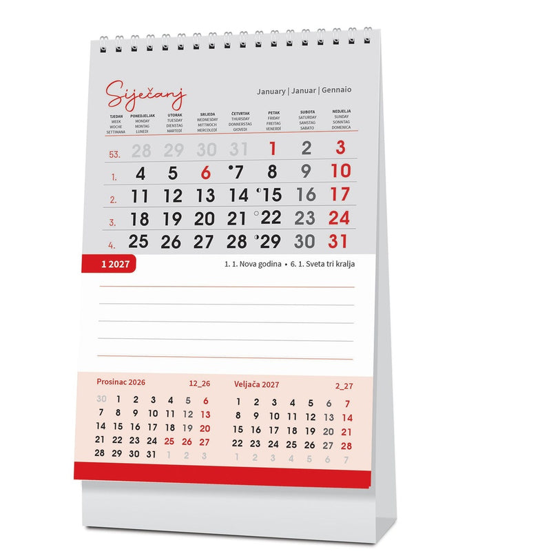 Promotivni stolni kalendar čestitka - vertikalni