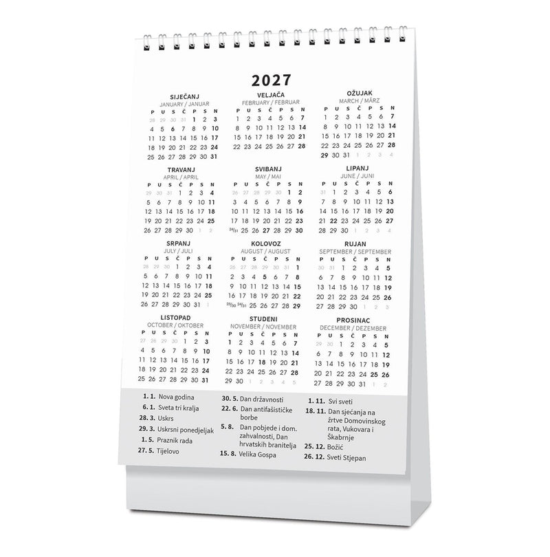 Promotivni stolni kalendar čestitka - vertikalni