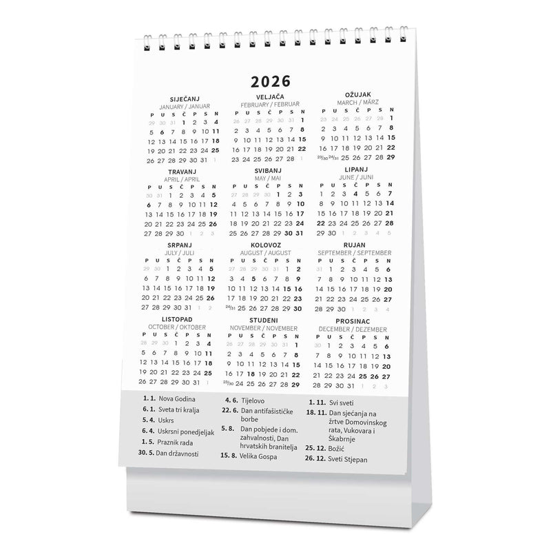 Promotivni stolni kalendar čestitka - vertikalni