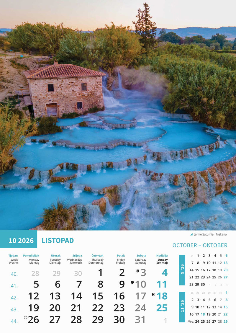 Promotivni zidni kalendar Biseri svijeta