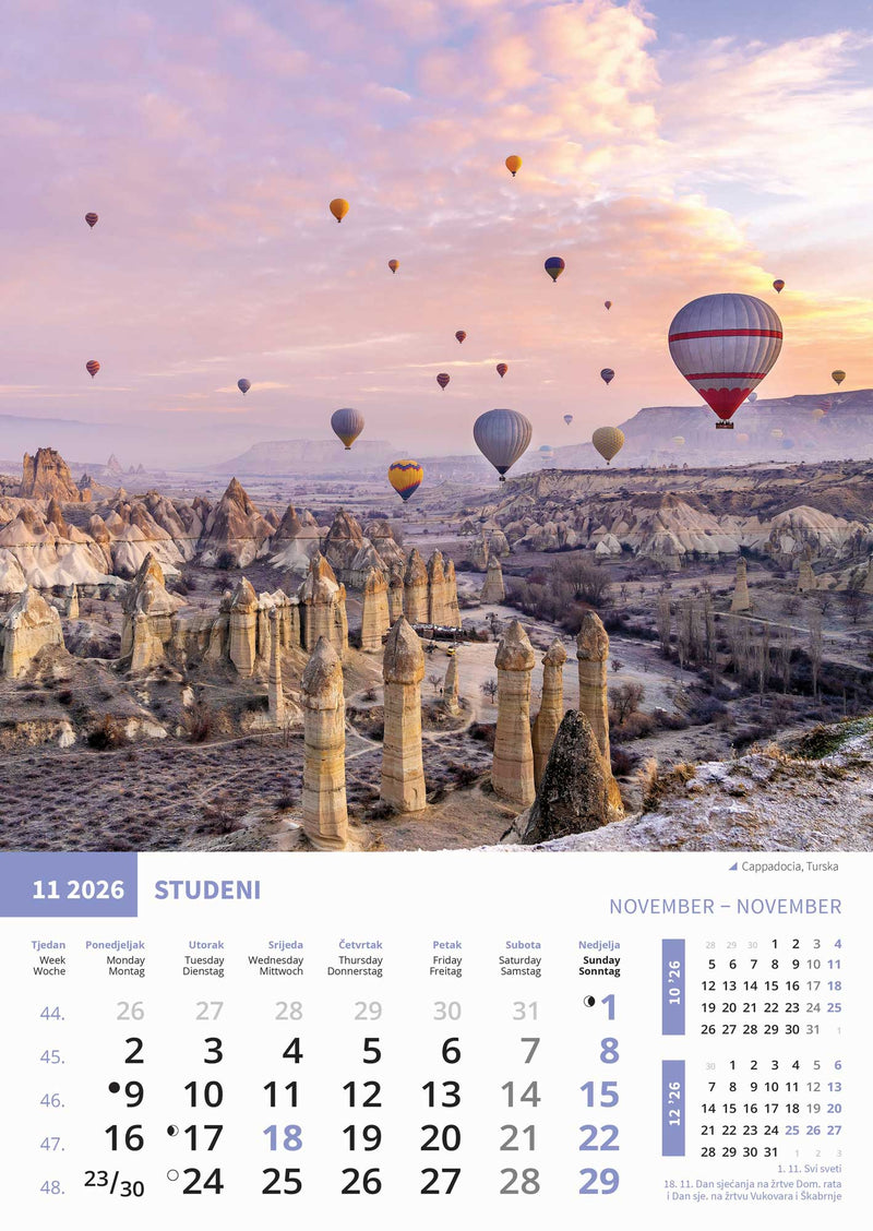 Promotivni zidni kalendar Biseri svijeta