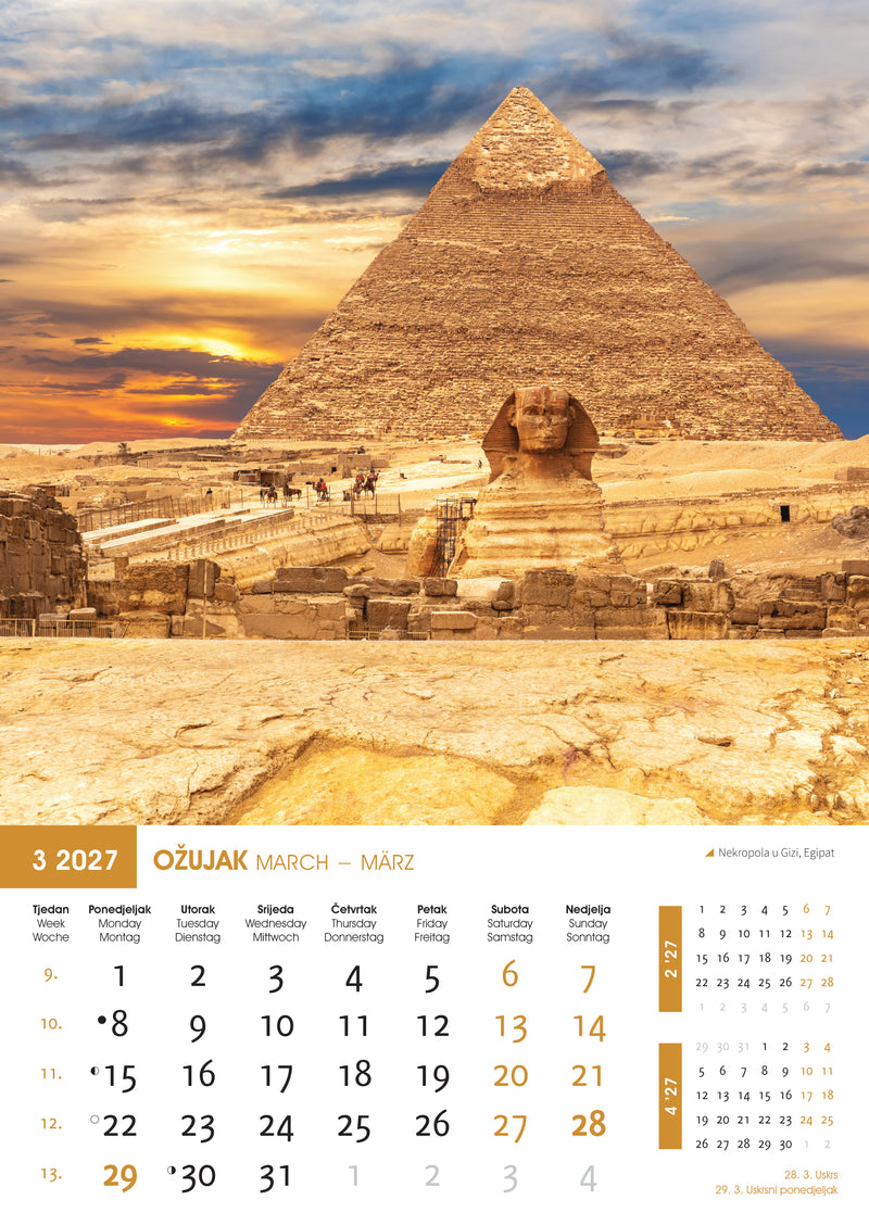 Promotivni zidni kalendar Biseri svijeta