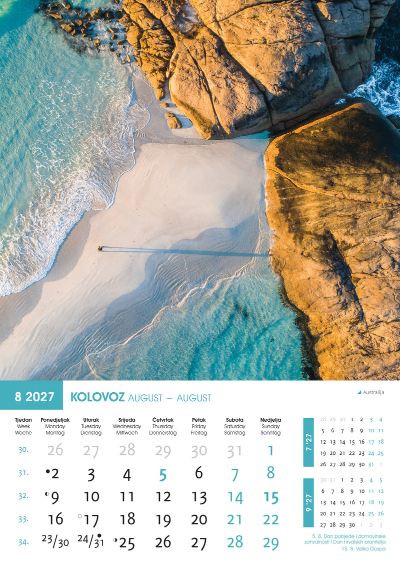 Promotivni zidni kalendar Biseri svijeta
