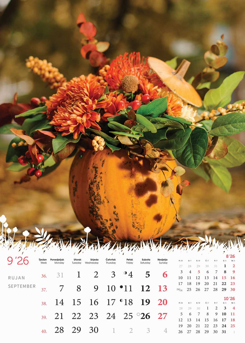 Promotivni zidni kalendar Cvijeće