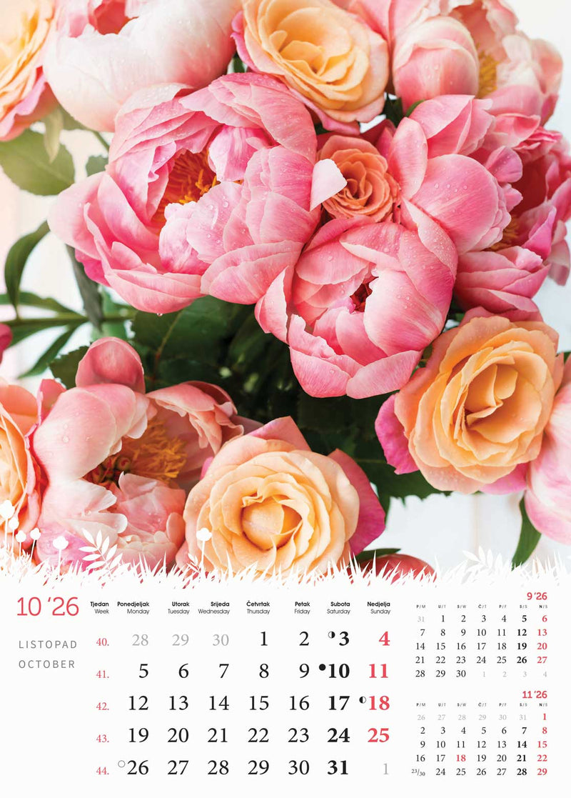 Promotivni zidni kalendar Cvijeće