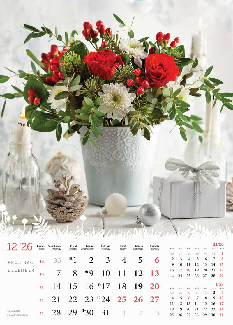 Promotivni zidni kalendar Cvijeće