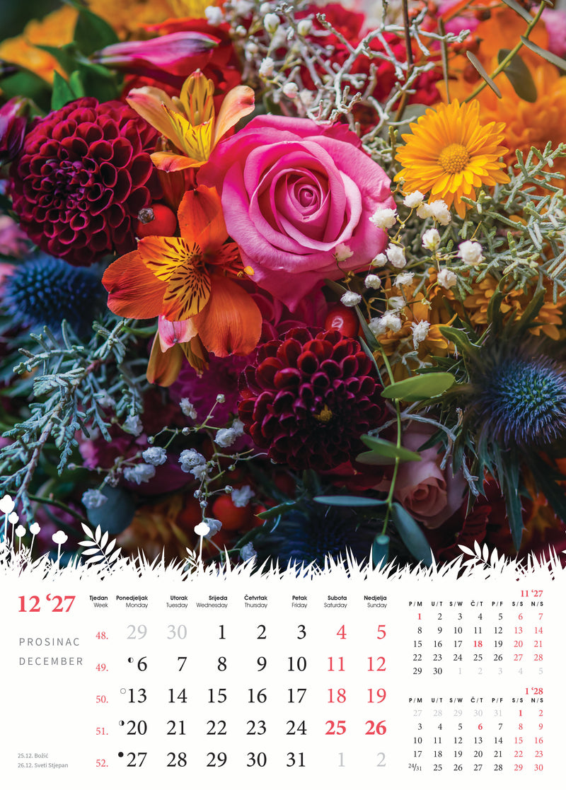 Promotivni zidni kalendar Cvijeće