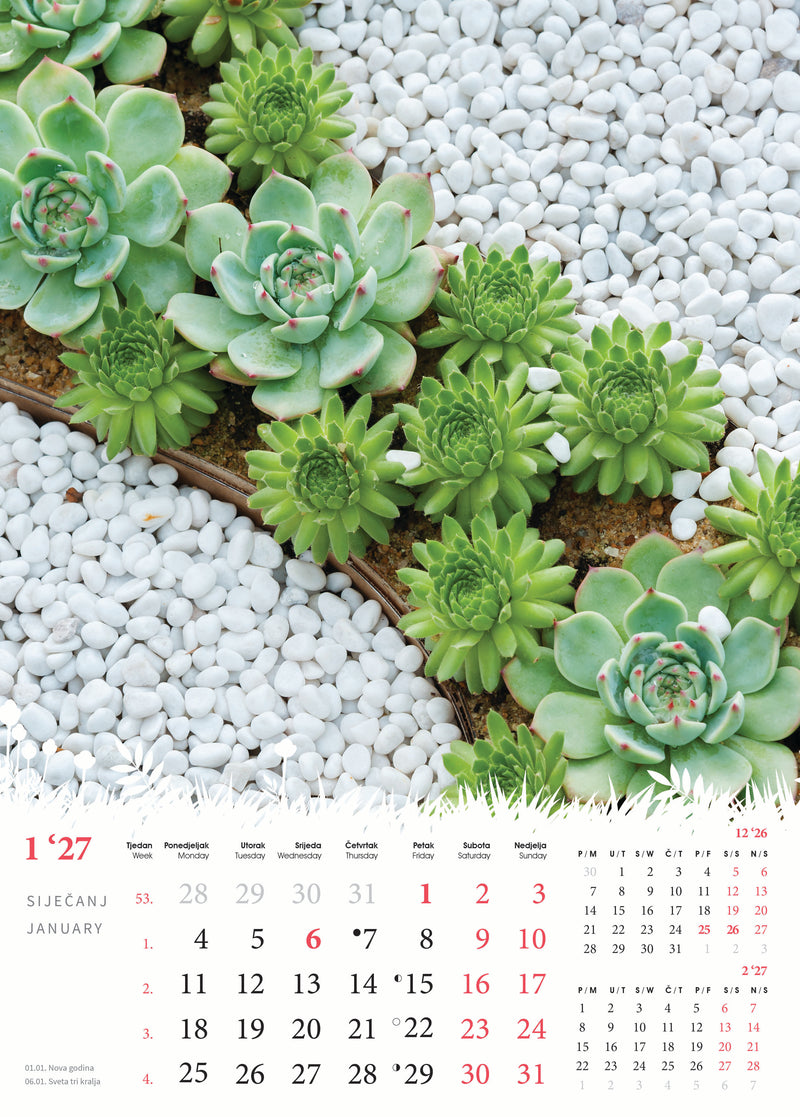 Promotivni zidni kalendar Cvijeće