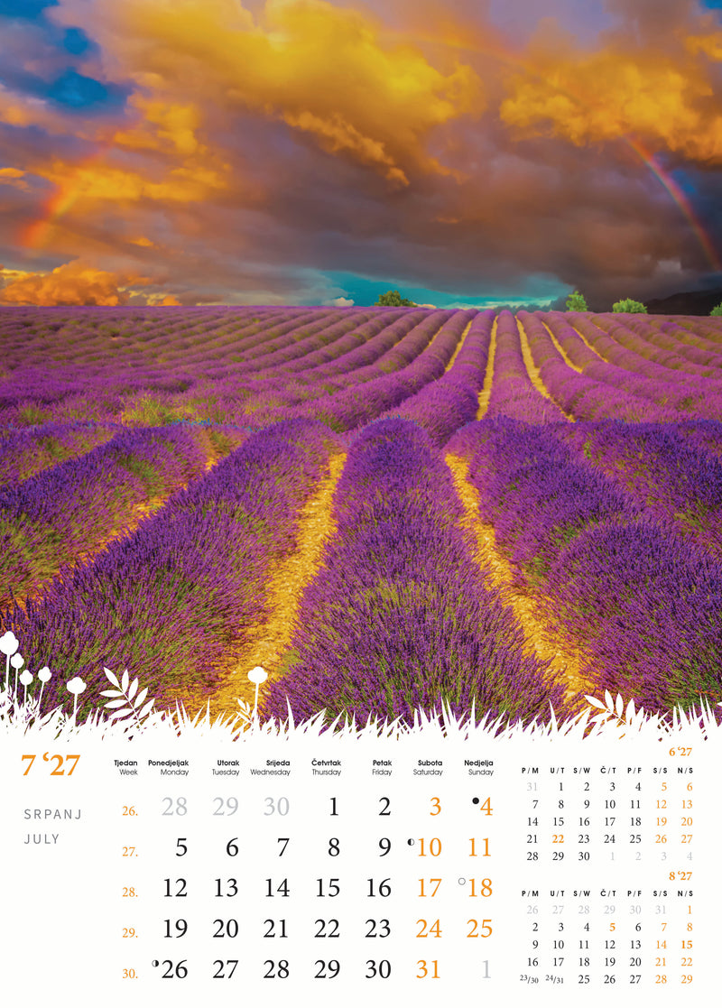 Promotivni zidni kalendar Cvijeće