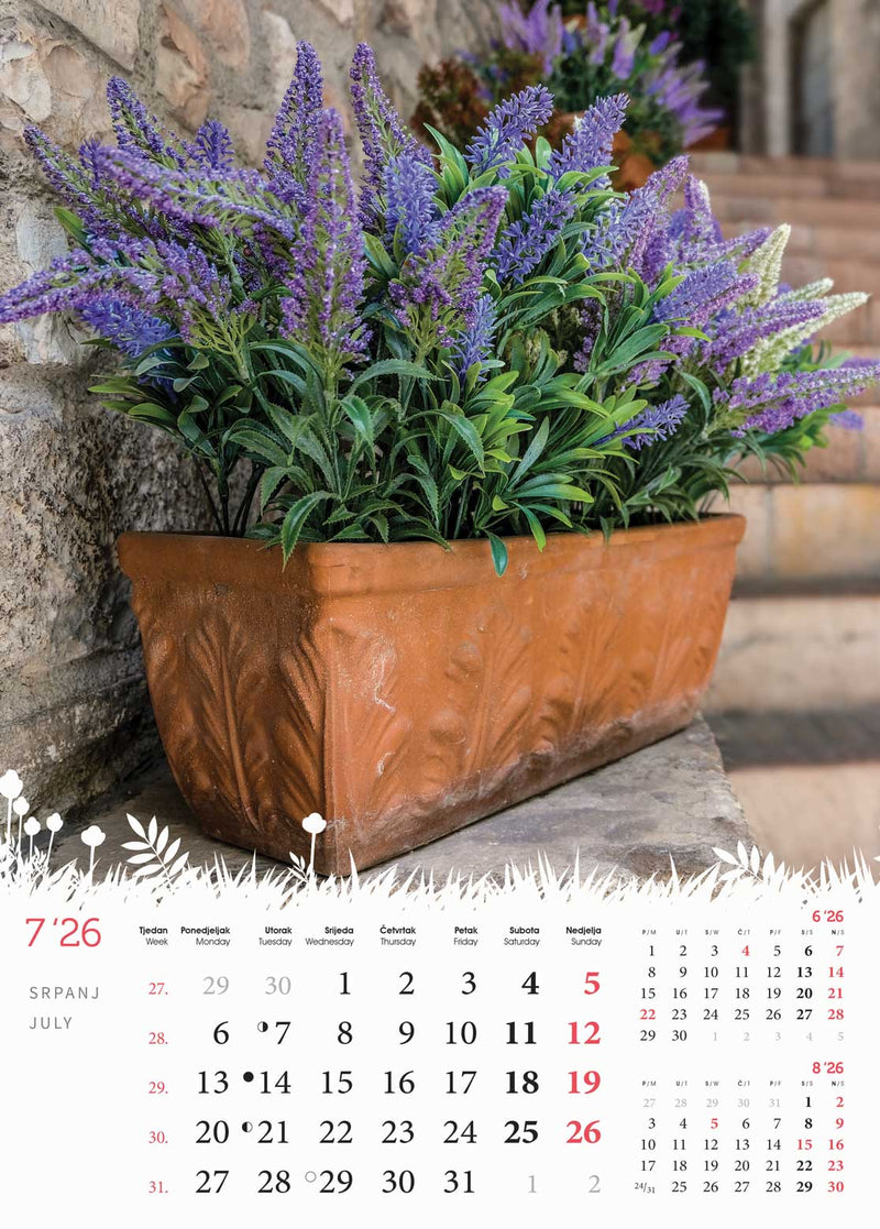 Promotivni zidni kalendar Cvijeće