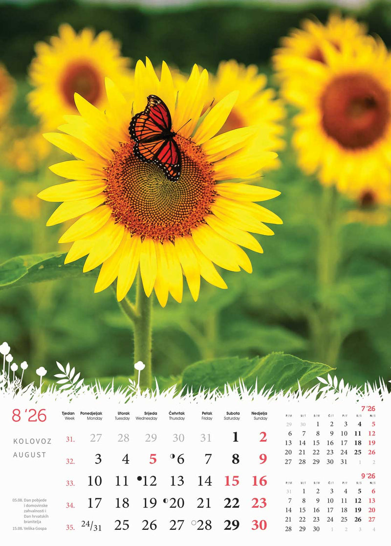 Promotivni zidni kalendar Cvijeće