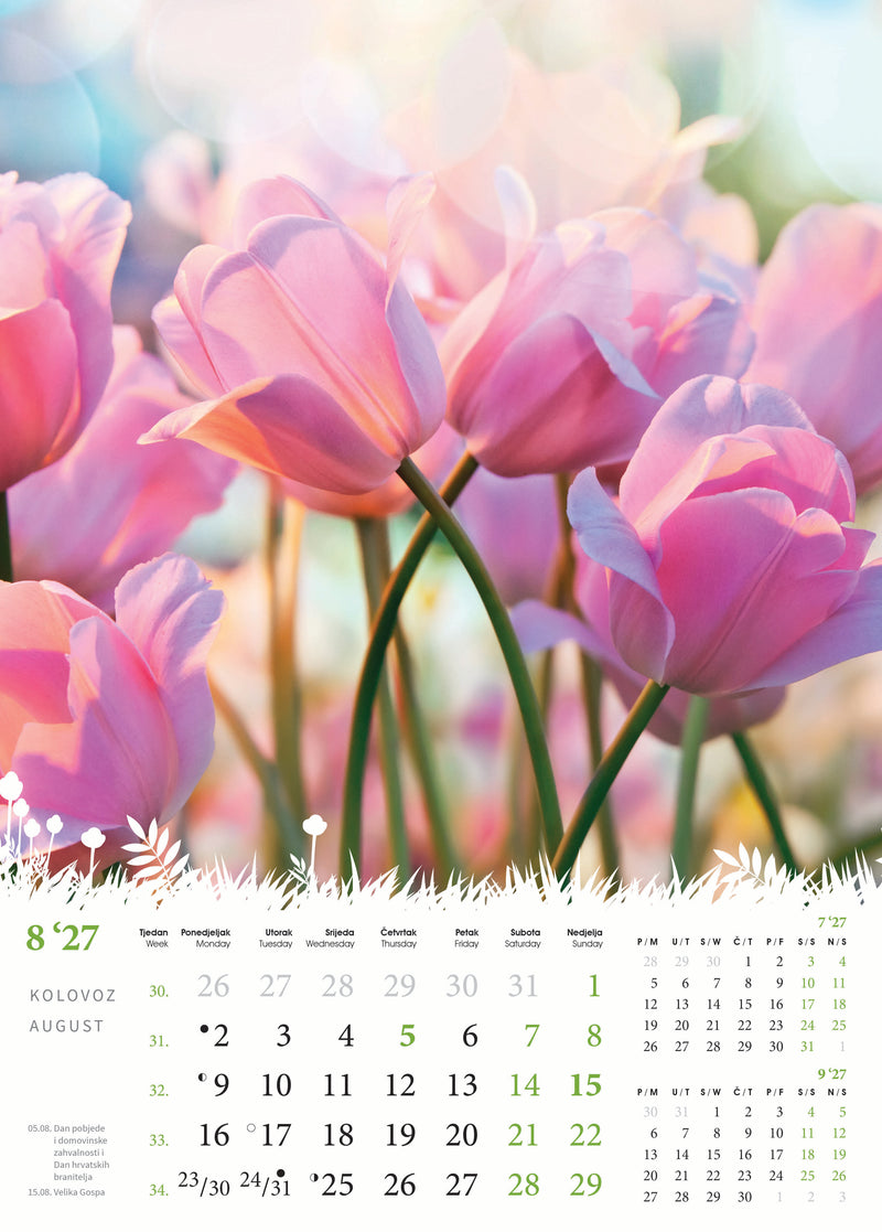 Promotivni zidni kalendar Cvijeće