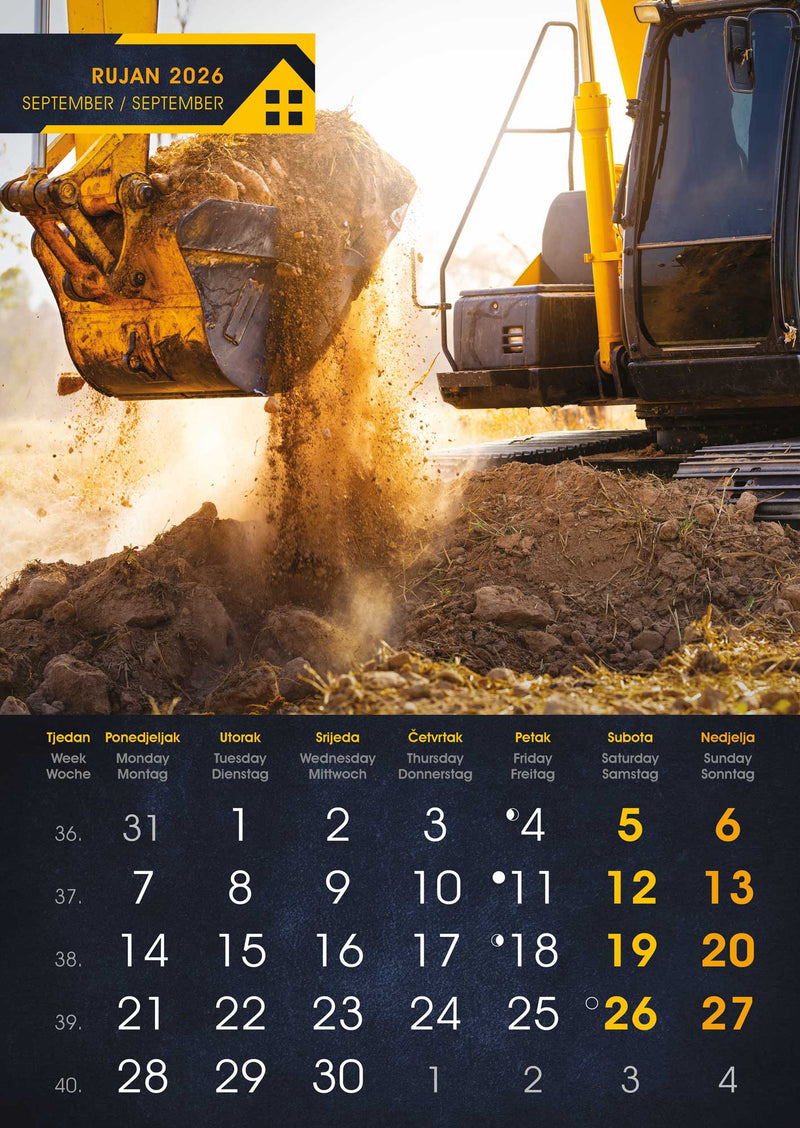 Promotivni zidni kalendar S gradilišta