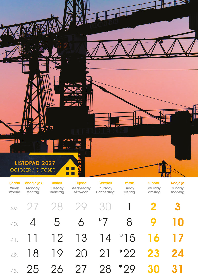 Promotivni zidni kalendar S gradilišta