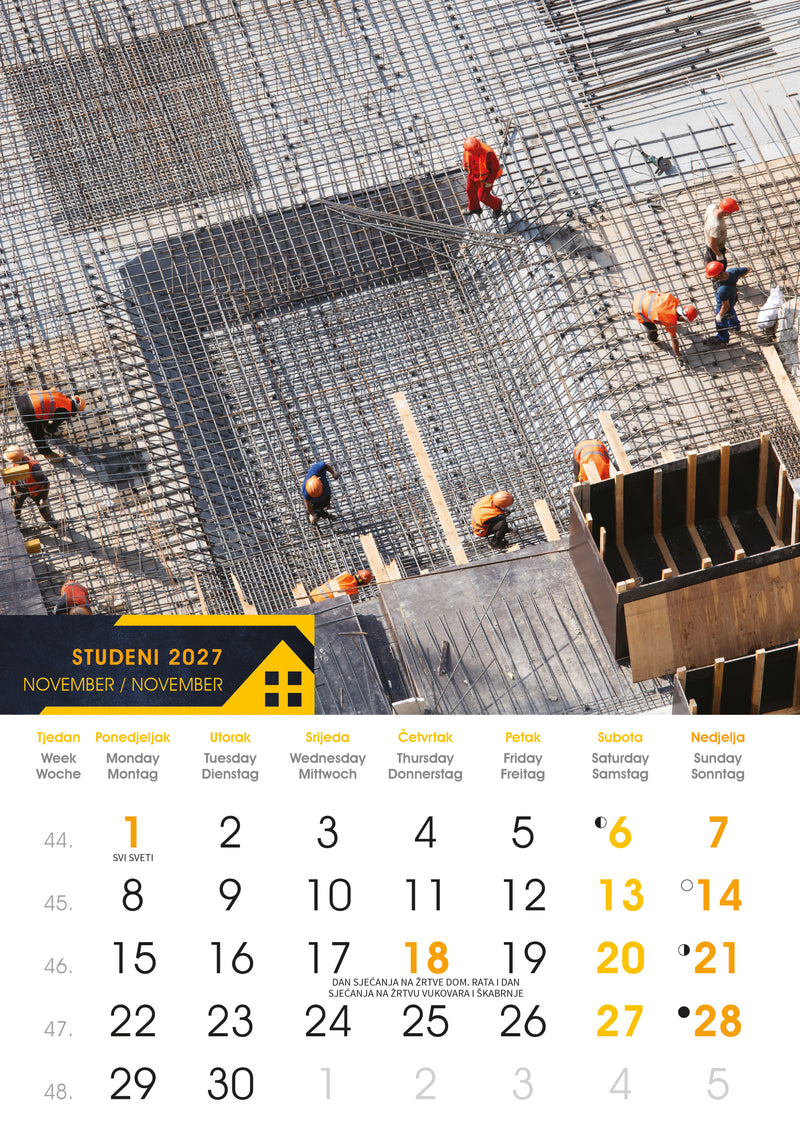 Promotivni zidni kalendar S gradilišta