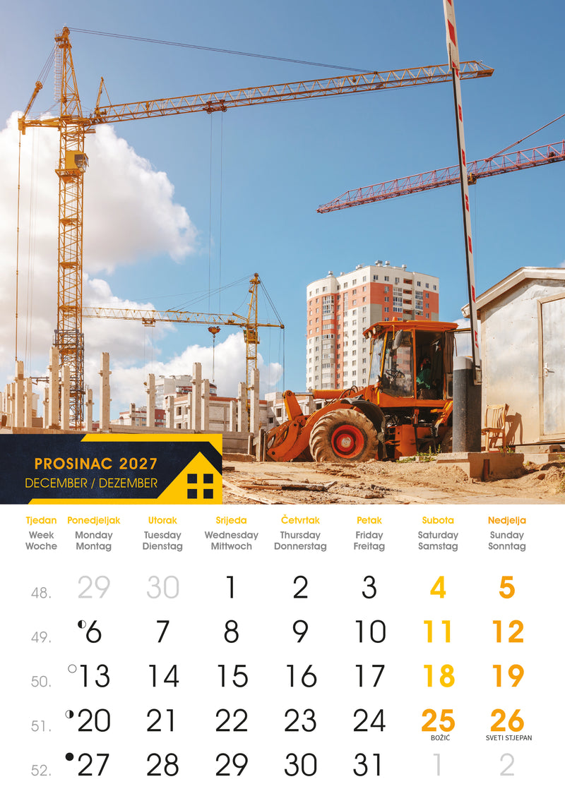 Promotivni zidni kalendar S gradilišta