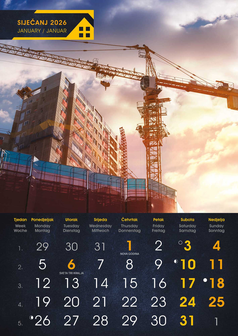 Promotivni zidni kalendar S gradilišta