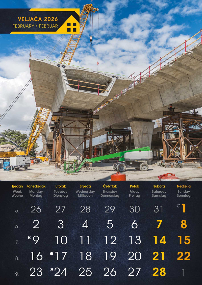 Promotivni zidni kalendar S gradilišta
