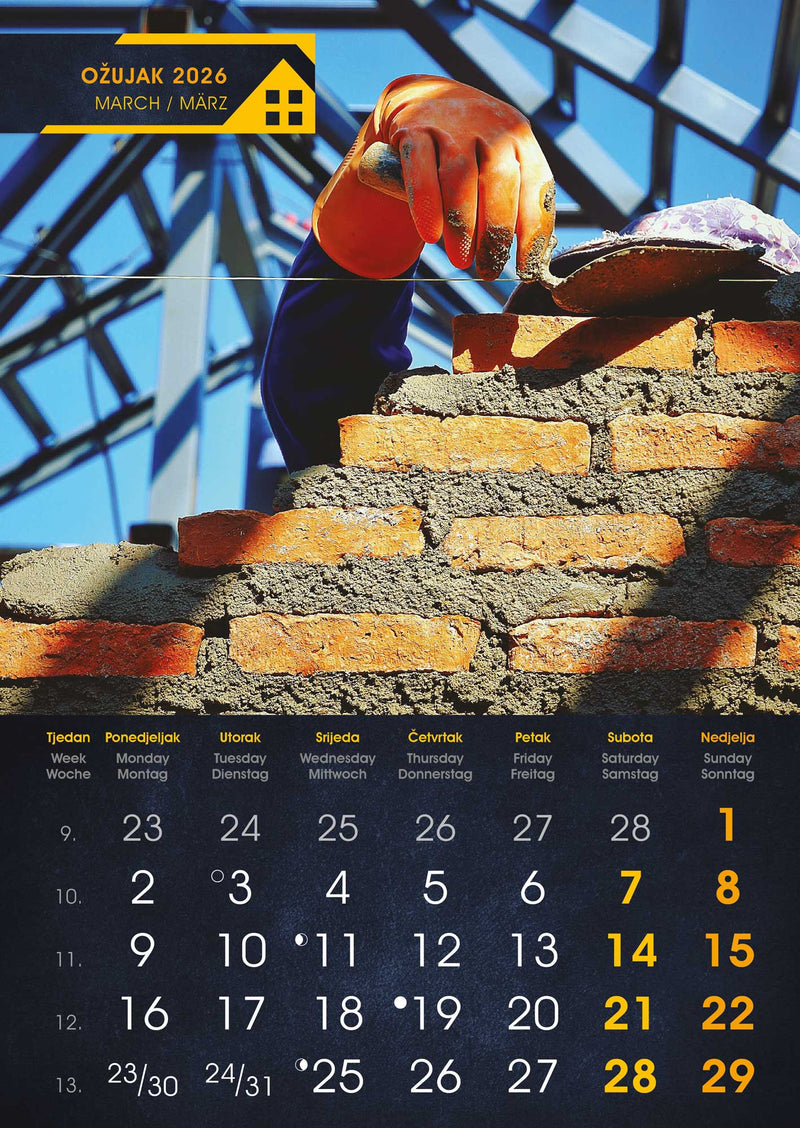 Promotivni zidni kalendar S gradilišta