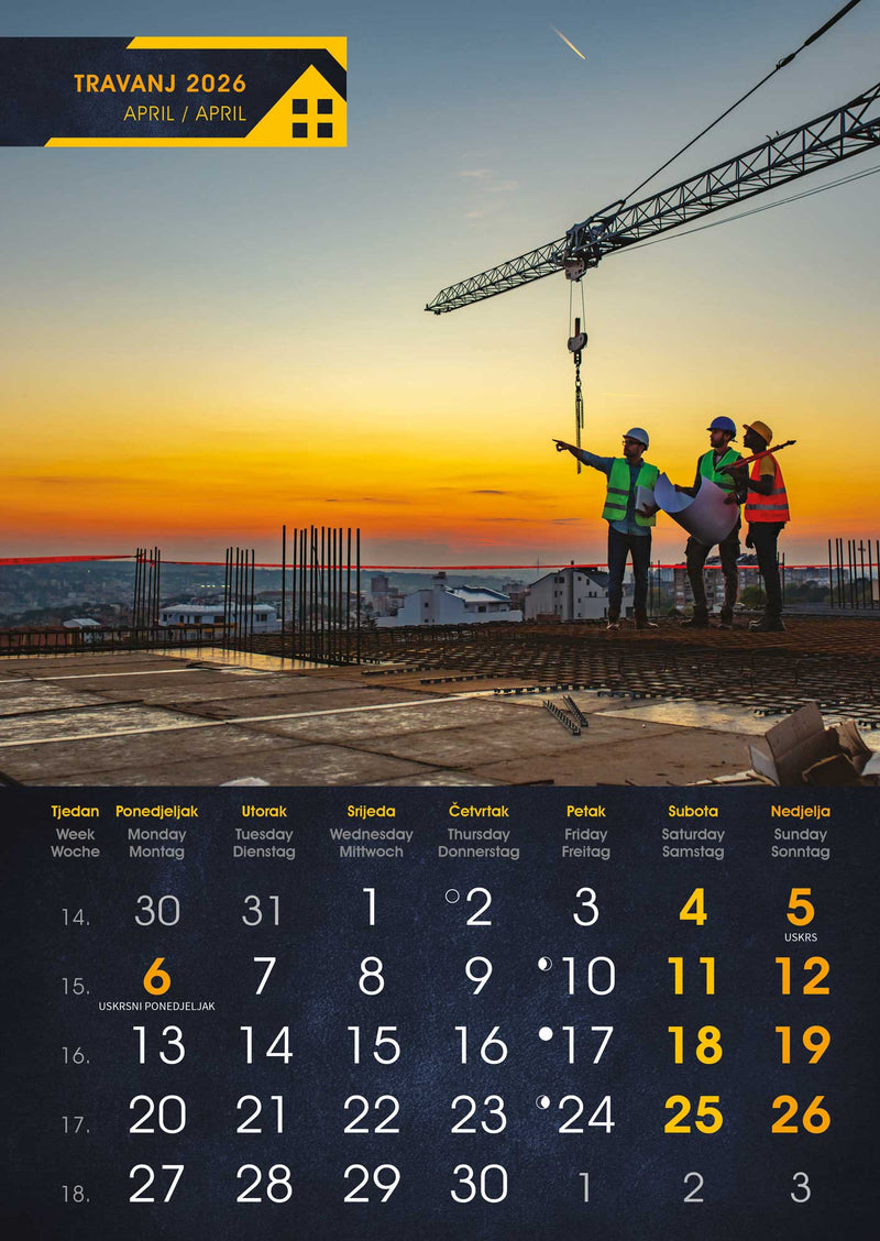 Promotivni zidni kalendar S gradilišta