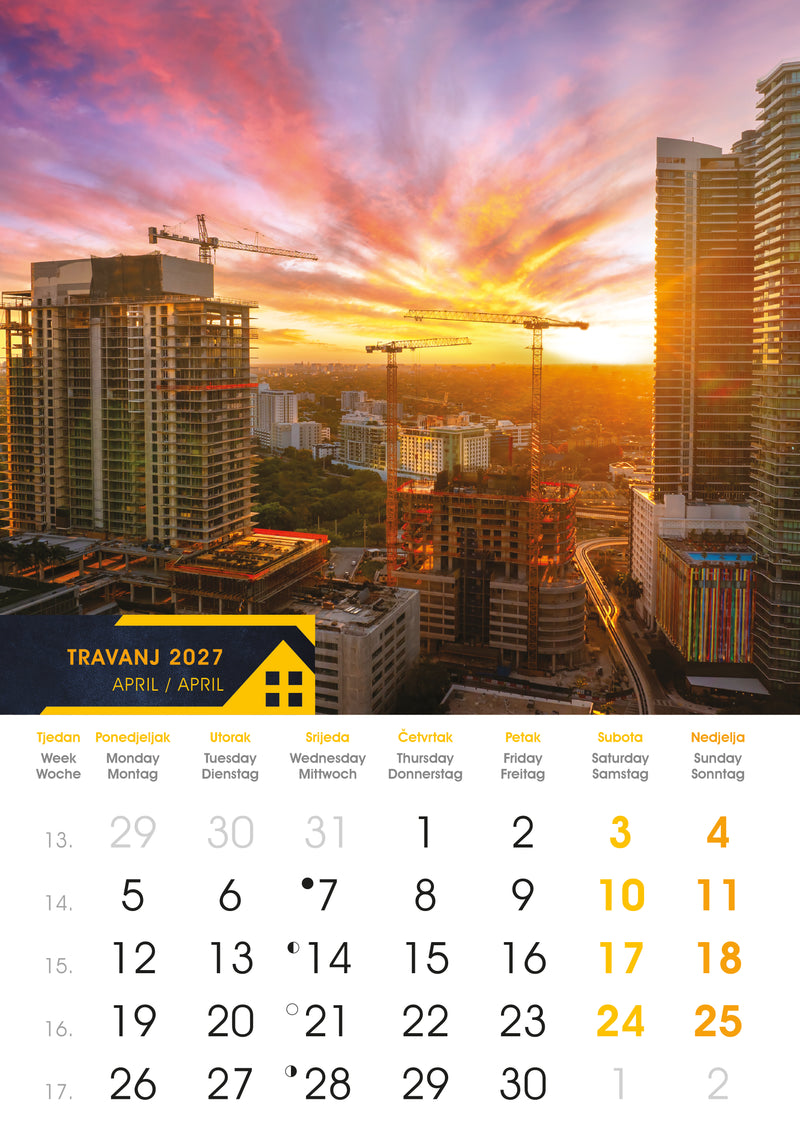 Promotivni zidni kalendar S gradilišta