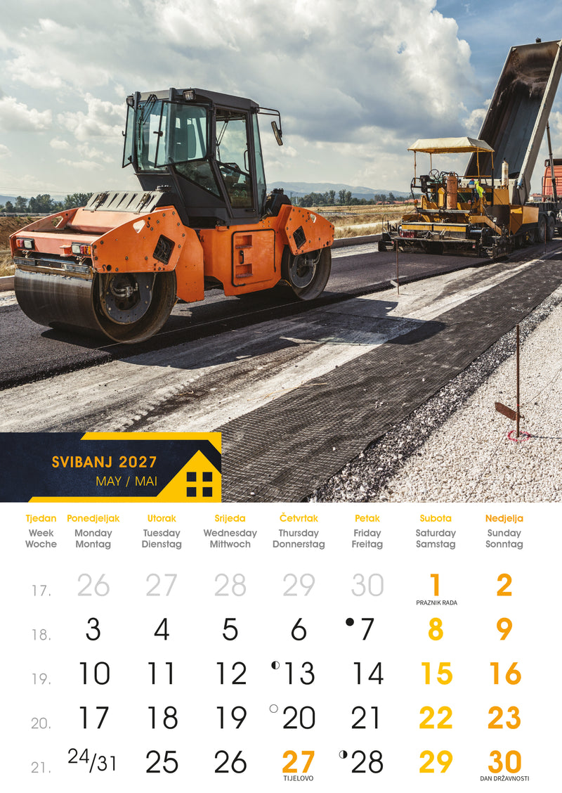 Promotivni zidni kalendar S gradilišta