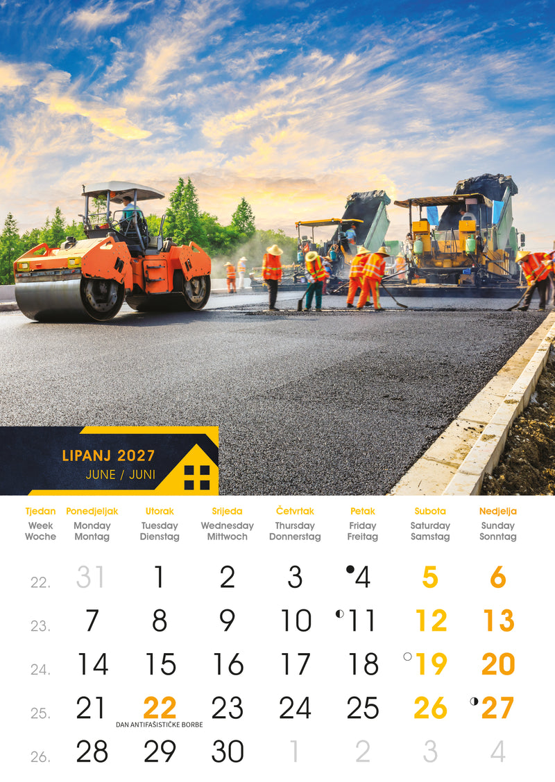 Promotivni zidni kalendar S gradilišta