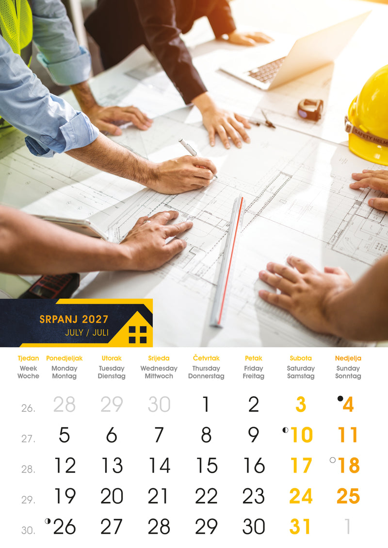 Promotivni zidni kalendar S gradilišta