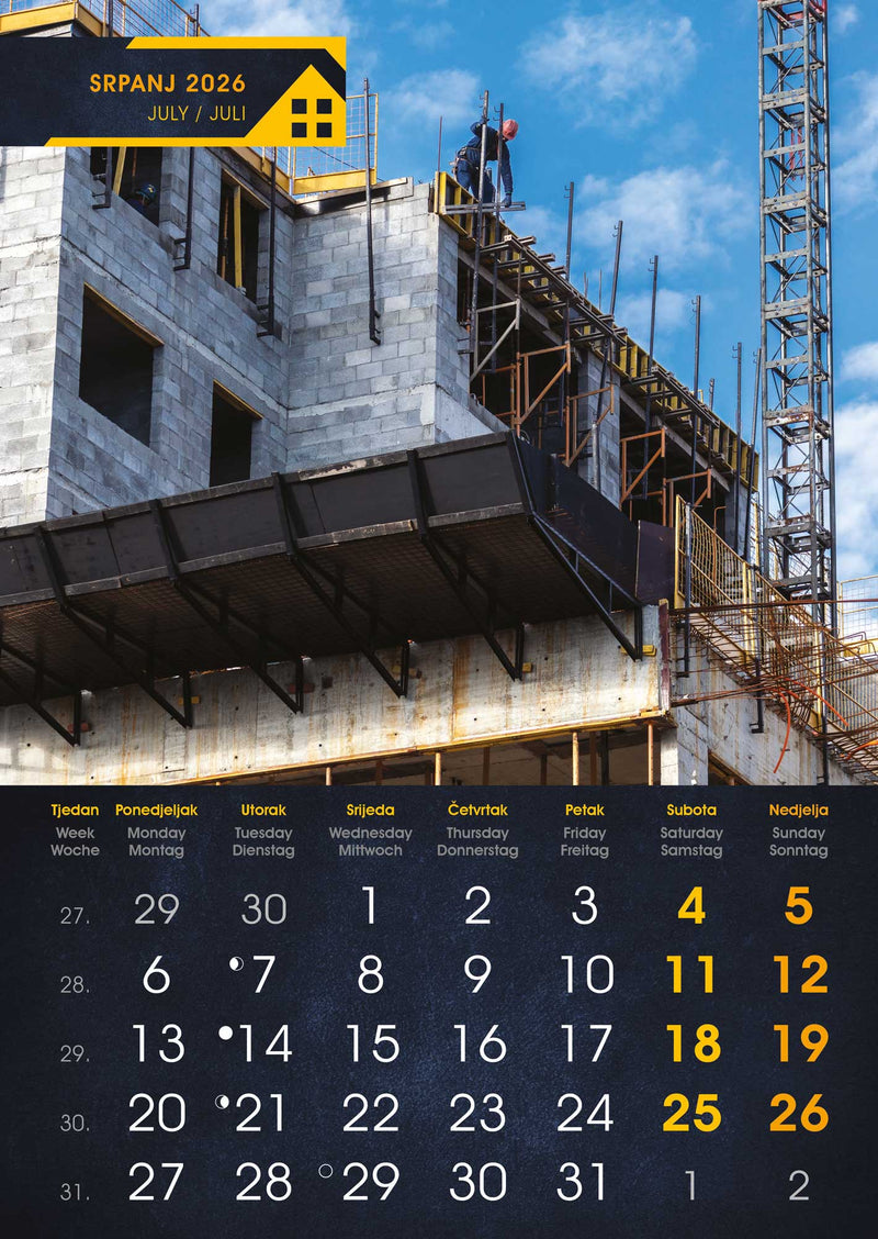 Promotivni zidni kalendar S gradilišta