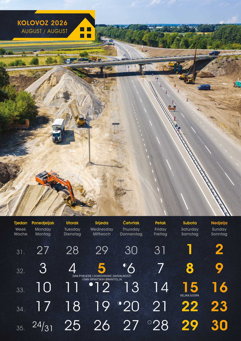 Promotivni zidni kalendar S gradilišta