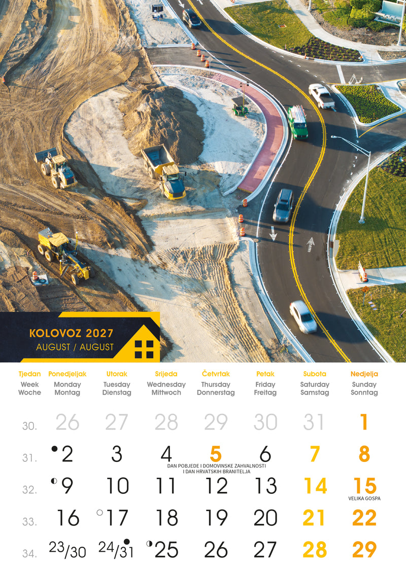 Promotivni zidni kalendar S gradilišta