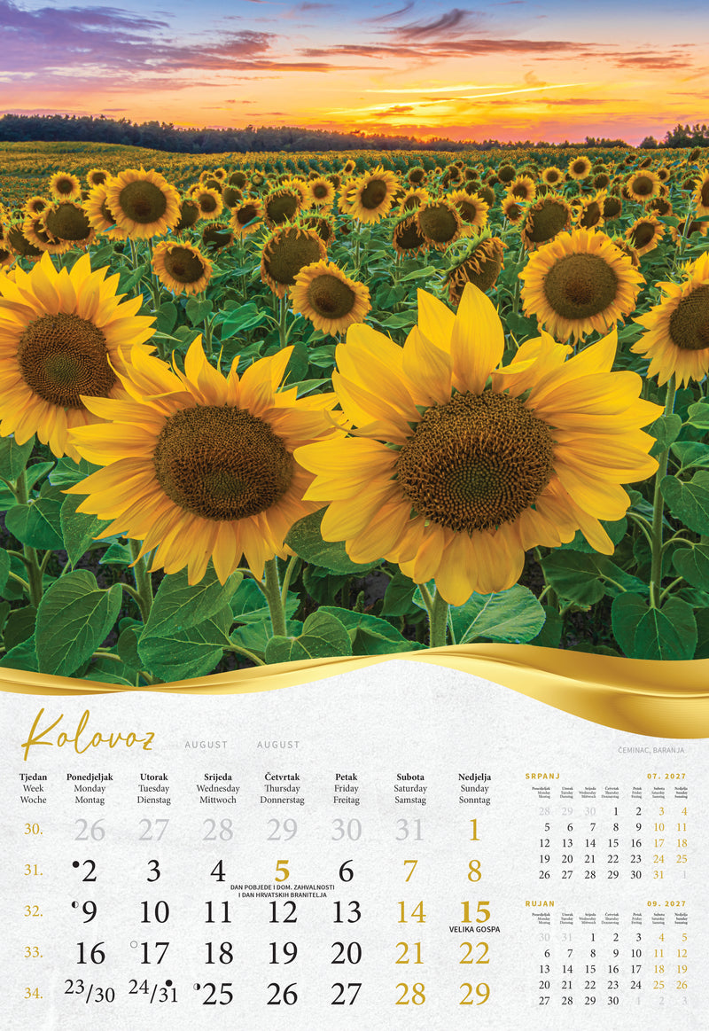 Promotivni kalendar Moja zlatna Slavonija i Baranja