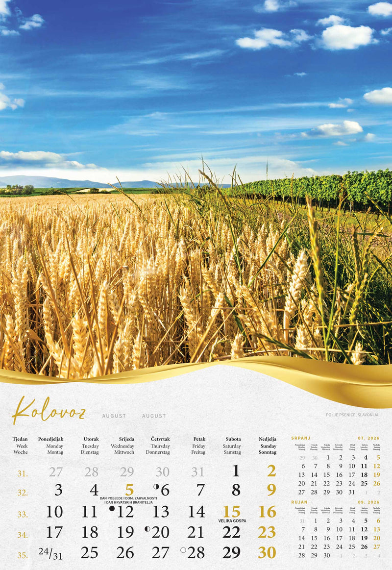 Promotivni kalendar Moja zlatna Slavonija i Baranja