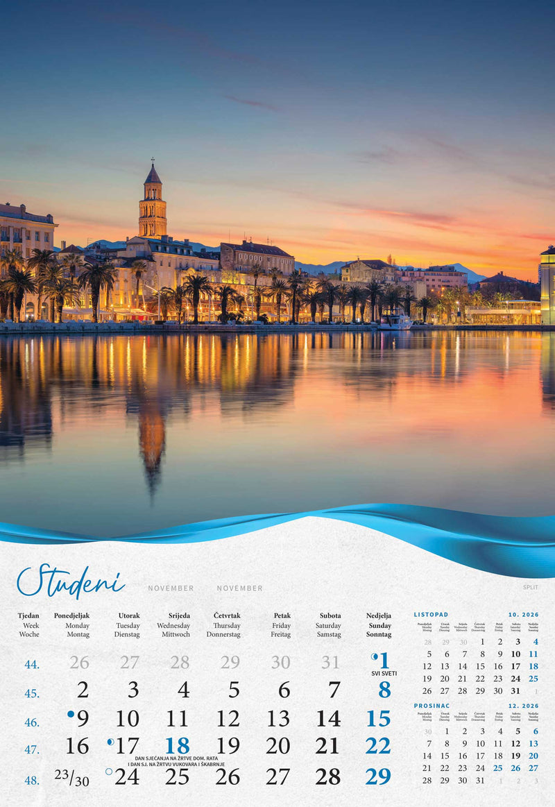 Promotivni zidni kalendar Biserna Dalmacija